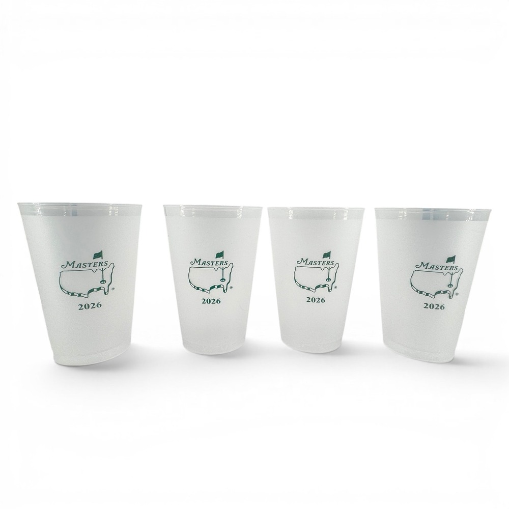 Masters Golf 2026 White Plastic Beverage Cups Set of 4 Augusta National GA Cup